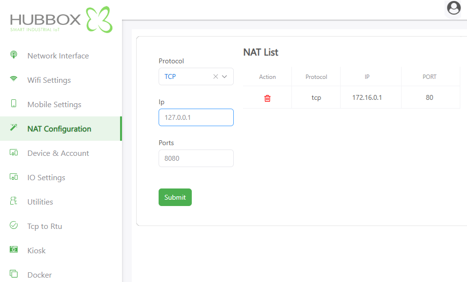 NAT Yapılandırma Arayüzü