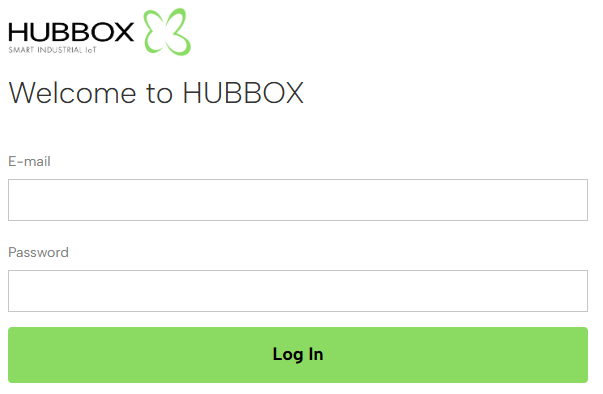 HUBBOX User Login Screen