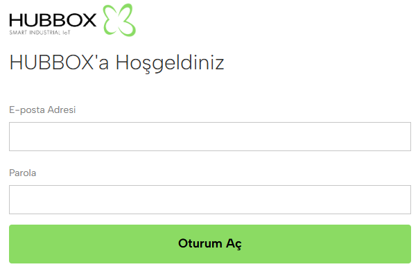 HUBBOX Kullanıcı Giriş Ekranı
