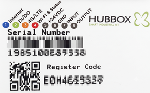 HUBBOX Device Label Example