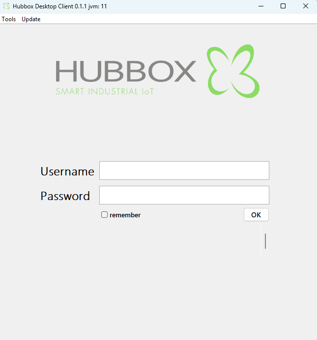HUBBOX Client Boş Giriş Ekranı