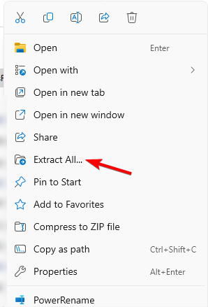 Sağ Tık Menüsü Extract All